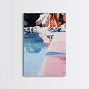 Poolside Reflection, Summer Wall Art, Coastal Aesthetic, Modern Art, Beach House Decor, Relaxation Theme, Canvas Print, Minimalist Style