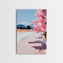 Mountain Reflection Art, Scenic Wall Decor, Abstract Lake View, Framed Canvas Print, Minimalist Nature, Bedroom Wall Art, Modern Aesthetic