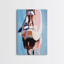 Paddleboarding, Water Sports Art, Ocean Adventure, Summer Beach Vibes, Framed Canvas Print, Coastal Home Decor, Lakehouse Art