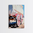 Wagon, Vintage Country, Rustic, Old West, Americana, Farmhouse, Minimalist, Warm Tones, Travel, Aesthetic, Framed Canvas Print