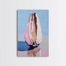Seashell Still Life, Ocean Treasures, Beach Vibes, Framed Canvas Print, Coastal Wall Art, Minimalist Nautical Decor, Bedroom Artwork