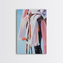 Western Fashion, Cowboy Aesthetic, Rustic Boho Art, Pastel Tones, Modern Western Decor, Framed Canvas Print, Bedroom or Living Room