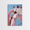 Pink Crab, Coastal Wildlife, Nautical Art, Canvas Print, Unique Ocean Art, Modern Home Decor, Beach House Artwork, Minimalist Design