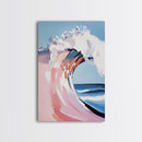 Ocean Wave, Surf Art, Coastal Print, Blue Wall Art, Framed Canvas Print, Nautical Theme, Beach House Decor, Living Room Wall Art