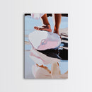 Foot on Sphere, Abstract Art, Surreal Decor, Pastel Aesthetic, Framed Canvas Print, Modern Home, Unique Wall Art, Living Room Painting