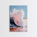 Ocean Wave, Coastal Wall Art, Nautical Print, Surfer Aesthetic, Beach House Decor, Canvas Print, Living Room Art, Pastel Seascape