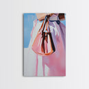 Fashion Purse, Chic Modern Decor, Feminine Aesthetic, Trendy Wall Art, Fashion Illustration, Canvas Print, Framed Canvas Print