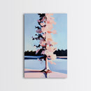 Winter Tree, Snowy Landscape, Serene Nature Scene, Scandinavian Minimalist, Peaceful Wall Art, Canvas Print, Framed Canvas Print