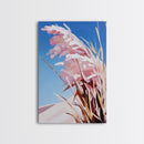 Windblown Grass, Beach Prairie Art, Coastal Breeze Print, Framed Canvas Print, Neutral Minimalist Decor, Modern Nature Wall Art