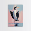Coastal Bird Art, Modern Seabird Painting, Pastel Beach Decor, Contemporary Animal Print, Framed Canvas Print, Living Room Wall Art
