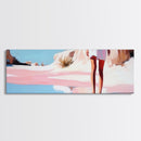 Desert Mirage, Ethereal Landscape, Sunlit Horizon, Framed Canvas Print, Pastel Canyon Scene, Boho Wall Decor, Minimalist Western Art
