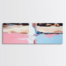 Pink Reflection, Abstract Art, Feminine Aesthetic, Soft Pastel Painting, Canvas Print, Minimalist Wall Art, Bedroom Wall Decor