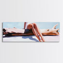 Driftwood Escape, Coastal Living Art, Minimalist Beach Scene, Summer Tones, Framed Canvas Print, Relaxing Home Decor, Ocean Inspired