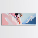 Pink Dress, Mountains, Canvas Print, Romantic Wall Art, Minimalist Painting, Bedroom Decor, Feminine Art, Modern Home Aesthetic
