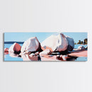 Large Rocks, Water Reflection, Serene Nature, Canvas Print, Minimalist Wall Art, Earthy Home Decor, Neutral Landscape, Modern Aesthetic