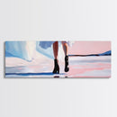 Fashion Walk, Chic Modern Art, Feminine Aesthetic, Pastel Wall Decor, Dreamy Reflections, Stylish Home Design, Framed Canvas Print