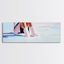 Cozy Winter, Snowy Landscape, Feminine Winter Decor, Soft Pastel Art, Scandinavian Minimalist, Bedroom Aesthetic, Canvas Print