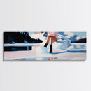 Ice Queen, Winter Wonderland, Feminine Adventure Art, Dreamy Arctic Scene, Fashion-Inspired Decor, Home Aesthetic, Framed Canvas Print