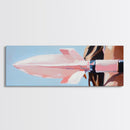 Pink Rocket, Retro Futurism, Pop Art Aesthetic, Mid-Century Modern Wall Art, Playful Home Design, Bold Statement Art, Canvas Print