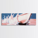 Boat Splash, Ocean Motion, Nautical Art, Framed Canvas Print, Coastal Wall Decor, Relaxing Beach Scene, Minimalist Seascape