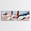 Barefoot, Water, Stones, Canvas Print, Beach Aesthetic, Coastal Artwork, Relaxing Wall Art, Minimalist Decor, Bedroom or Bathroom Art