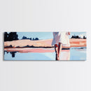 Ocean Walk, Barefoot Beach, Serene Waves, Coastal Canvas Print, Bedroom Wall Art, Minimalist Art, Relaxing Seascape Aesthetic
