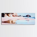 Serene Beach Walk, Peaceful Ocean Art, Coastal Wall Decor, Minimalist Framed Canvas Print, Pastel Seascape, Relaxing Bedroom Artwork
