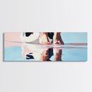 Soft Beach Reflection, Coastal Art, Minimalist Print, Pastel Wall Art, Boho Decor, Living Room Wall Art, Canvas Print, Summer Vibes