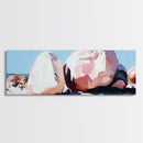 Textured Coastal Boulders, Natural Beach Scene, Earthy Modern Decor, Minimalist Art Print, Living Room Statement, Framed Canvas Print