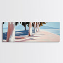 Tree Lined Path, Coastal Art, Scenic Landscape, Framed Canvas Print, Office Wall Art, Minimalist Nature Decor, Modern Impressionism