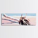 Fallen Palm, Driftwood Beach, Coastal Landscape, Framed Canvas Print, Ocean Art, Beach House Decor, Minimalist Nature Aesthetic