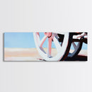 Rustic Wheel, Country Road, Soft Pastel Landscape, Farmhouse Decor, Western Wall Art, Framed Canvas Print, Living Room Aesthetic