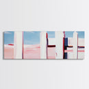 White Fence, Pastel Horizon, Modern Country Art, Minimalist Home Decor, Canvas Print, Farmhouse Wall Art, Soft Neutral Tones, Elegant Art