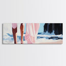 Ocean Waves, Feminine Beach Art, Coastal Minimalist Decor, Framed Canvas Print, Soft Pastel Seaside Art, Nautical Living Room Wall Art