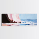 Waves, Beach Reflection, Seaside Serenity, Minimalist Decor, Framed Canvas Print, Coastal Aesthetic, Nautical Art, Living Room Wall Art