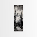 Snowy Mountains, Black and White, Misty Pines, Canvas Print, Winter Wall Art, Nature Photography, Lodge Decor, Cabin Wall Art
