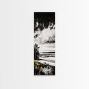 Coastal Serenity, Black White Landscape, Ocean Horizon Art, Minimalist Beach Scene, Modern Home Decor, Framed Canvas Print