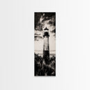Lighthouse Silhouette, Coastal Wall Art, Nautical Decor, Canvas Print, Black and White Art, Seaside Home Decor, Minimalist Ocean Scene