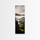 Misty Peaks, Mountain View, Landscape Art, Wilderness Wall Art, Framed Canvas Print, Cabin Decor, Outdoor Enthusiast Gift, Nature Scene