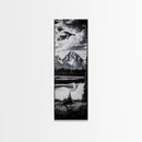 Teton Mountains, Framed Canvas Print, National Park Art, Rustic Cabin Decor, Wilderness Landscape, Black and White Art, Office Decor