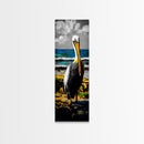 Pelican, Coastal Wall Art, Beach House Decor, Nautical Art, Ocean Animal Print, Wildlife Art, Tropical Home, Canvas Print
