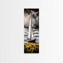 Sailing Boat, Nautical Art, Coastal Decor, Ocean Painting, Framed Canvas Print, Beach House Wall Art, Maritime Theme, Rustic Ocean Artwork