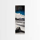 Stormy Seaside, Dramatic Sky, Ocean Waves, Canvas Print, Moody Wall Art, Monochrome Coastal Decor, Modern Living Room Art