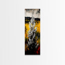 Snowy Tree Landscape, Winter Forest Wall Art, Rustic Nature Painting, Fall Home Decor, Cabin Living Room Artwork, Framed Canvas Print