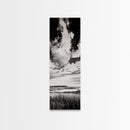 Black and White Sky, Cloudscape Wall Art, Minimalist Artwork, Nature Landscape Painting, Office or Bedroom Decor, Framed Canvas Print