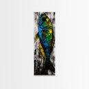 Abstract Fish Art, Coastal Wall Decor, Nautical Home Design, Ocean Themed Painting, Beach House Style, Framed Canvas Print