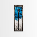 Abstract Metal Art, Modern Industrial Design, Blue and White Wall Decor, Unique Home Statement, Contemporary Style, Canvas Print