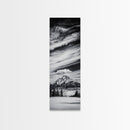 Majestic, Mountain, Black and White, Framed Canvas Print, Sky Photography, Minimalist Wall Art, Home Office Decor, Living Room Artwork