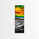 Vibrant, Sunset, Beach, Framed Canvas Print, Colorful Seascape, Tropical Wall Art, Sunset Painting, Living Room Decor, Ocean Art