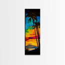 Palm Trees, Sunset, Ocean, Canvas Print, Tropical Wall Art, Vibrant Seascape, Beach House Decor, Exotic Landscape Painting